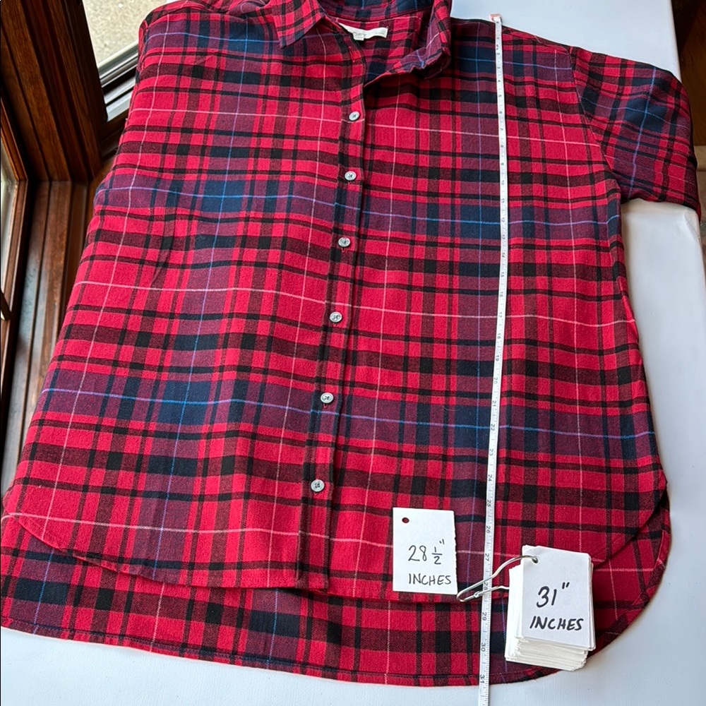 Brand New LOFT Red and Blue Plaid Shirt - Picture 12 of 12
